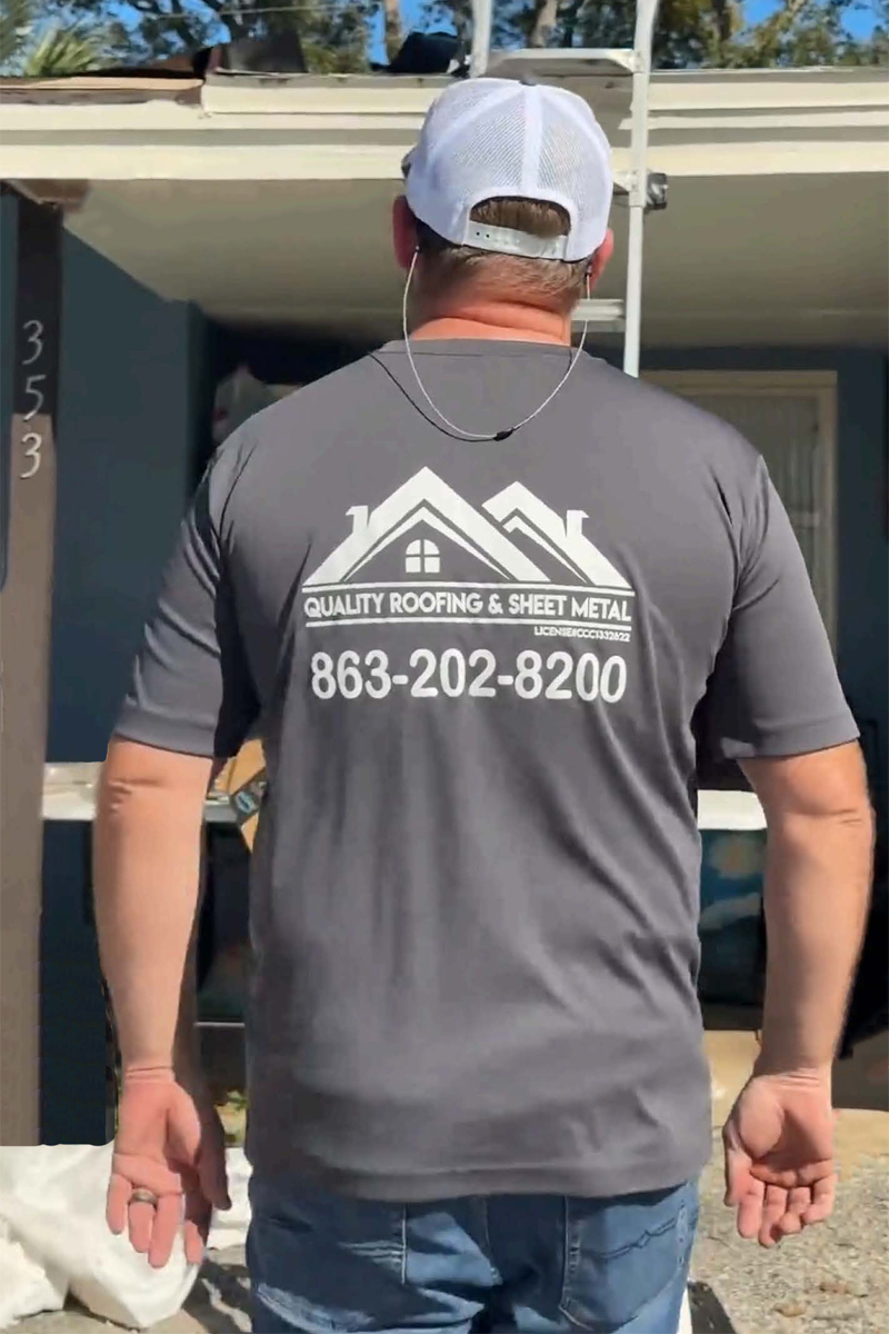 Roofing Inspector Examining a Metal Roofing Installation.